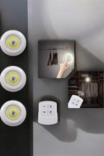 Spot Lamba Led Işık 3'lü Uzaktan Kumandalı Pilli Yapışkanlı Kablosuz - Görsel 4