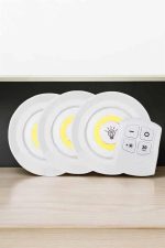Spot Lamba Led Işık 3'lü Uzaktan Kumandalı Pilli Yapışkanlı Kablosuz
