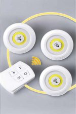 Led Lamba 3'lü Uzaktan Kumandalı Yapışkanlı Beyaz Işık - Görsel 3