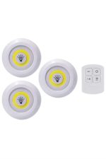 Led Lamba 3'lü Uzaktan Kumandalı Yapışkanlı - Görsel 4
