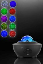 Projektör Yıldız Gece Lambası Disko Topu Bluetooth Bağlantılı Taşınabilir Şarjlı - Görsel 4