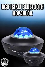 Projektör Yıldız Gece Lambası Disko Topu Bluetooth Bağlantılı Taşınabilir Şarjlı - Görsel 2