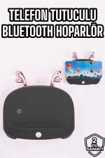 Telefon Tutuculu Akıllı Hoparlör Yüksek Ses Kaliteli Hoparlör - Görsel 2