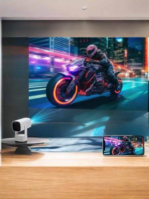 Akıllı Projeksiyon Powerbankli Taşınabilir Sinema Projektörü 4k HD Kaliteli