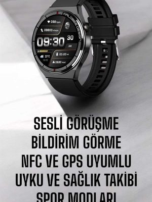 Akıllı Saat Nabız Sensörlü Bildirim Görebilen Spor Modları GPS Takibi