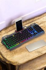 Q Klavye RGB Işıklı Klavye Ve Mouse Seti Kablolu Mouse Hediyeliş - Görsel 5