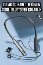 Boyun Askılı Bluetooth Kulaklık Uzun Şarj Süreli Dijital Göstergeli Kablolu - Görsel 2