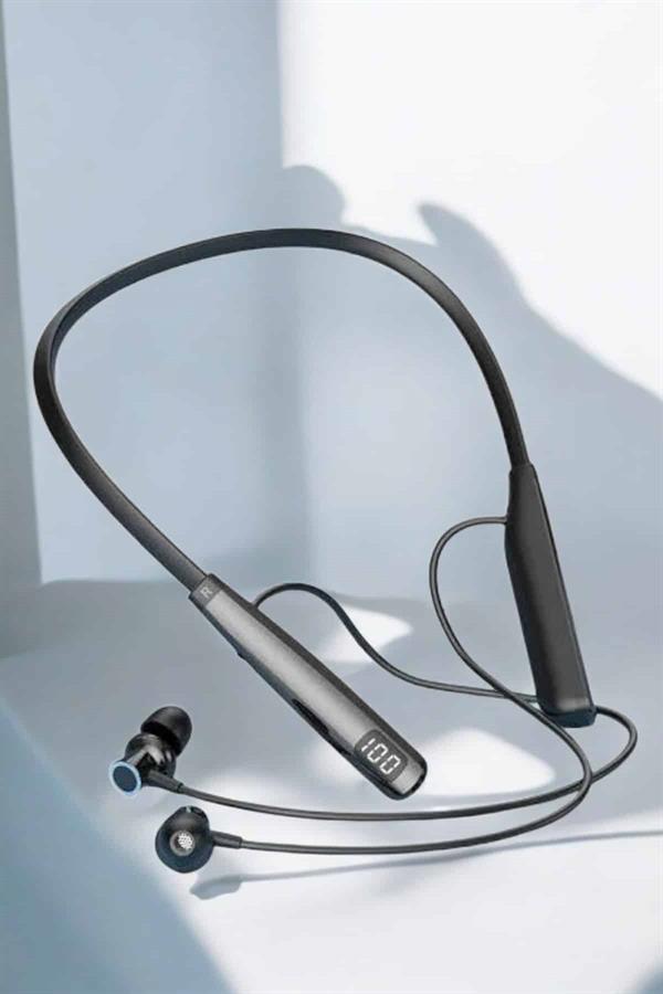 Compressed by jpeg-recompress Dijital Göstergeli Kulak İçi Kablosuz Bluetooth Kulaklık Boyun Bantlı - Görsel 3
