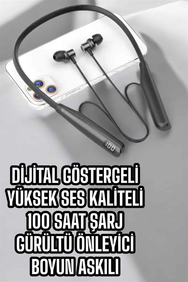 Compressed by jpeg-recompress Dijital Göstergeli Kulak İçi Kablosuz Bluetooth Kulaklık Boyun Bantlı - Görsel 5