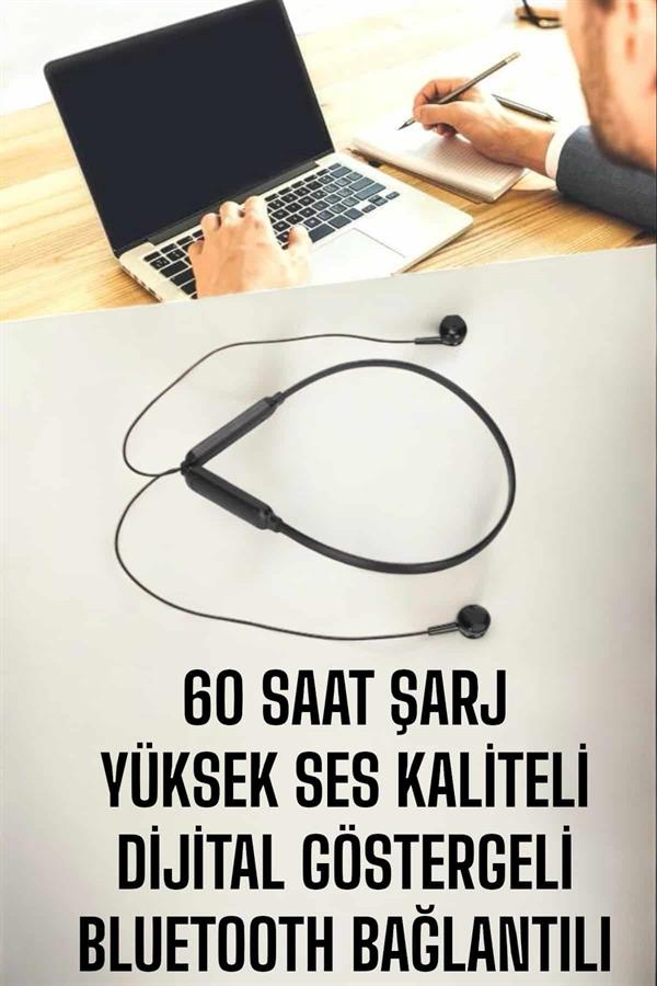 Compressed by jpeg-recompress Kablolu Boyun Askılı Dijital Göstergeli Bluetooth Kulaklığı 60 Saat - Görsel 4