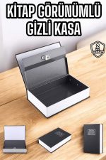 Gizli Kasa İngilizce Sözlüğü Kitap Görünümlü Anahtarlı Gizli Mini Çelik Kasa Kilitli - Görsel 2
