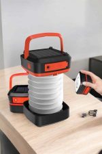 Katlanabilir Kamp Lambası Solar Fener Görünümlü 3 Kademeli Şarjlı - Görsel 3