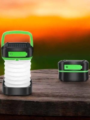 Katlanabilir Kamp Lambası Solar Fener Görünümlü 3 Kademeli Şarjlı