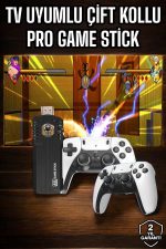 8K Android TV Gme Stick Video Oyun Konsolu Aile Retro 35000 Oyunlu Çift Kollu - Görsel 2