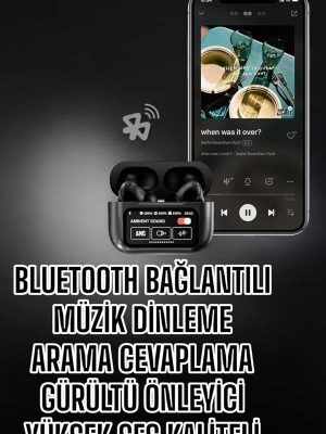 Yeni Nesil Bluetooth Kulaklık Ekranlı Yüksek Ses Kaliteli Uzun Şarj Süreli