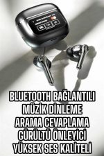 Bluetooth Kulaklık Kablosuz Ekranlı ANC/ENC Destekli Dokunmatik - Görsel 2
