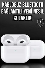 Bluetooth Kulaklık 3.Nesil Kablosuz Uzun Pil Ömrü Dokunmatik Kontrol - Görsel 2