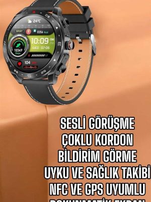 Akıllı Saat Nabız Ölçer Uyku Takibi Sesli Görüşme Bildirim Görme
