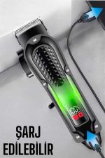 Suya Dayanıklı Tıraş Makinesi Keskin Bıçaklı Dijital Göstergeli Şarjlı - Görsel 5