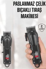 Sıfır Tıraş Makinesi Dijital Göstergeli Paslanmaz Çelik Bıçaklı Taşınabilir - Görsel 2