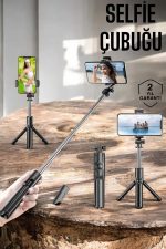 Kumandalı Tripod Telefon Tutucu Selfie Çubuğu 360 Derece Dönebilen - Görsel 2