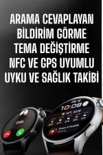 Akıllı Saat Bildirim Görme Amoled Ekran GPS Uyumlu Sesli Görüşme