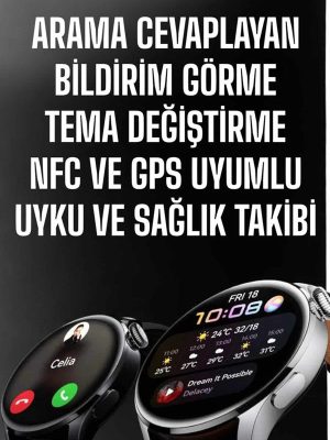 Akıllı Saat Bildirim Görme Amoled Ekran GPS Uyumlu Sesli Görüşme