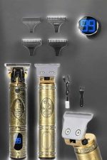 Tıraş Makinesi Şarjlı Profesyonel Saç Kesme Makinesi Gold Çizik Tıraş - Görsel 4