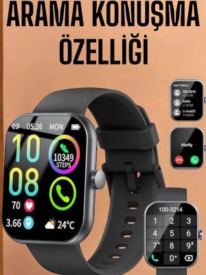 Akıllı Saat Tema Değiştirme Bluetooth Bağlantılı Arama Cevaplayan