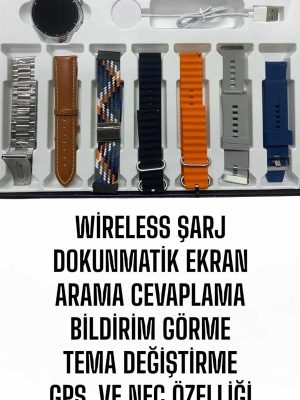 Akıllı Saat 7 Kordonlu Yeni Nesil Arama Cevaplayan Çok Fonksiyonlu
