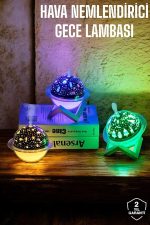 Hava Nemlendirici Masa ve Gece Lambası USB Projeksiyon Aromaterapi - Görsel 2