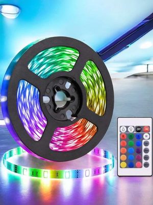 5 Metre Şerit Led RGB Işıklı Kumandalı Güç Adaptörü Her Ortama Uygun