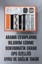 Akıllı Saat 7 Kordonlu Metal,Plastik Ve Hasır Kordon Seçeneği