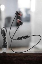 Mikrofonlu Kablosuz Sport Kulak İçi Mıknatıslı Kulaklık - Görsel 2