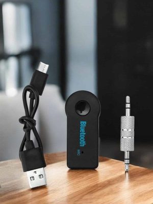 Kablosuz Bluetooth Aux Araç Kiti Siyah Hafıza Kartlı