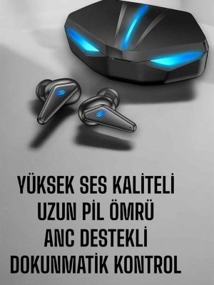 Bluetooth Oyuncu Kulaklığı Led Işıklı Kablosuz ANC Özelliği