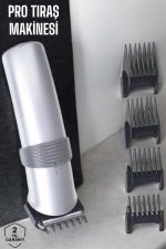 4 Taraklı Profesyonel Şarjlı Saç ve Sakal Kesme Tıraş Makinesi Seti - Görsel 2