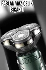 Yüksek Performanslı 3 Başlıklı Profesyonel Tıraş Makinesi - Görsel 5