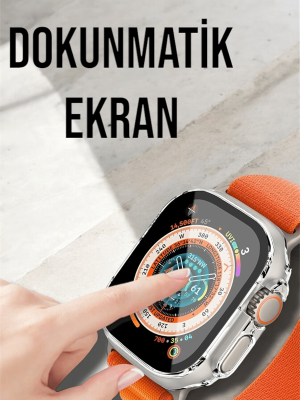 Bluetooth Bağlantılı 49MM Dokunmatik Akıllı Saat Sağlık ve Spor Takip Özellikli