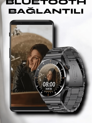 NFC ve Kablosuz Şarjlı Akıllı Saat EKG, Nabız & Spor Modları ile iOS ve Android Uyumlu