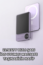 iOS Uyumlu 22.5W Hızlı Şarj Magsafe Powerbank Dijital Göstergeli 10.000 mAh - Görsel 3