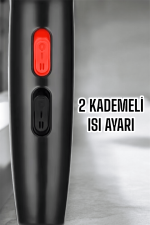 Tüm Saç Tiplerine Uygun, İki Kademeli Hız Ayarlı Fön Makinesi - Görsel 3