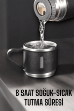 500 ml Kapasiteli Taşınabilir Basınçlı Termos Seti Günlük Kullanım için İdeal - Görsel 5