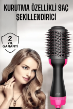 1200 Watt Gücünde, Negatif İyon Teknolojili, 3 Isı Kademeli Fön Tarağı - Görsel 2