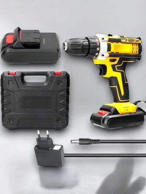 24 Parça Çift Bataryalı Şarjlı Matkap Seti 24W Motor ve Otomatik Mil Kilitli Tasarım