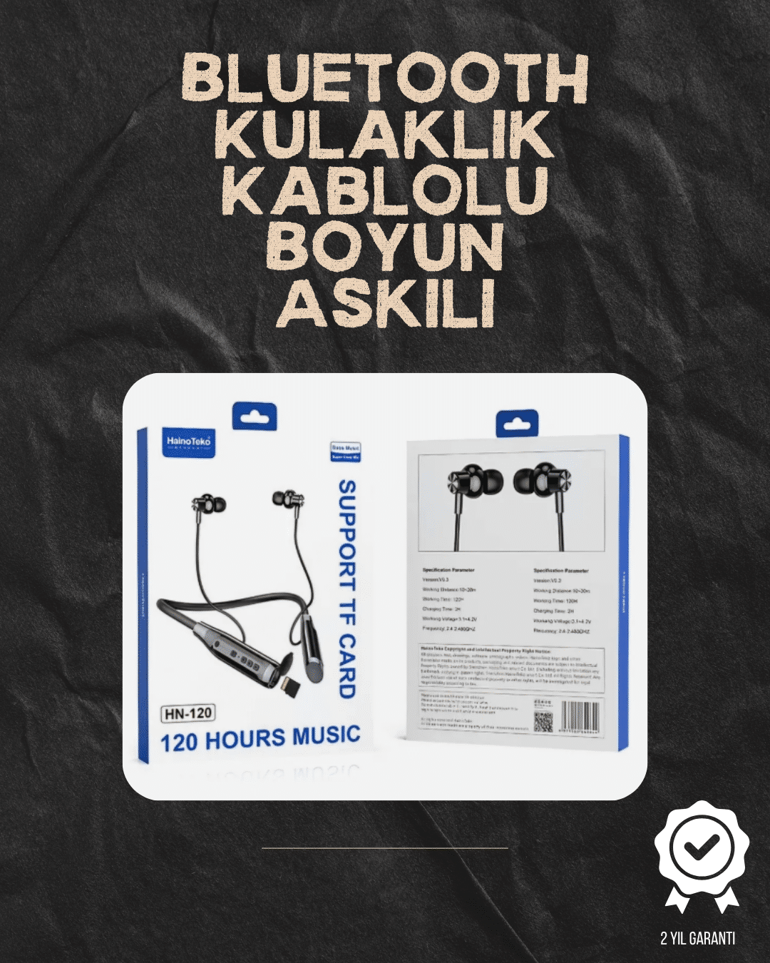 1214365_4-33.png 120 Saat Şarj Süresi Sunan Spor Tipi Kablosuz Bluetooth Kulaklık - Görsel 1