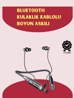 120 Saat Pil Ömrüyle Boyun Askılı Bluetooth Kulaklık – Spor ve Günlük Kullanım İçin