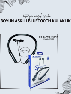 Polygold PG-100 Boyun Askılı Kablosuz Kulaklık – 200 Saat Bekleme Süresi, Stereo Ses, Mikrofonlu