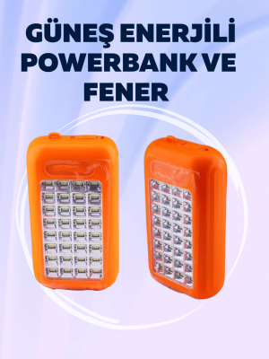 Gold Silver GS-875 Outdoor Powerbank & Işıldak – Güneş Paneli, 32 LED, 10000 mAh, Çift Çıkış
