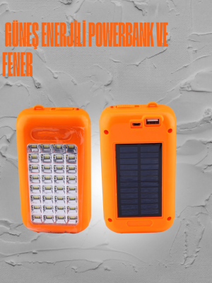 Güneş Enerjili LED Powerbank Işıldak – 10000 mAh, Su Geçirmez, 32 LED, Taşınabilir Tasarım